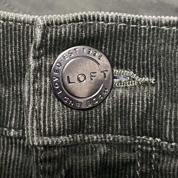 LOFT High Waist Skinny Corduroy Pants Women's 10 Green Stretch Cotton - Picture 12 of 15